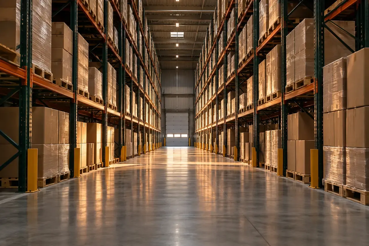 Allée d’entrepôt et zones de stockage à intégrer au périmètre